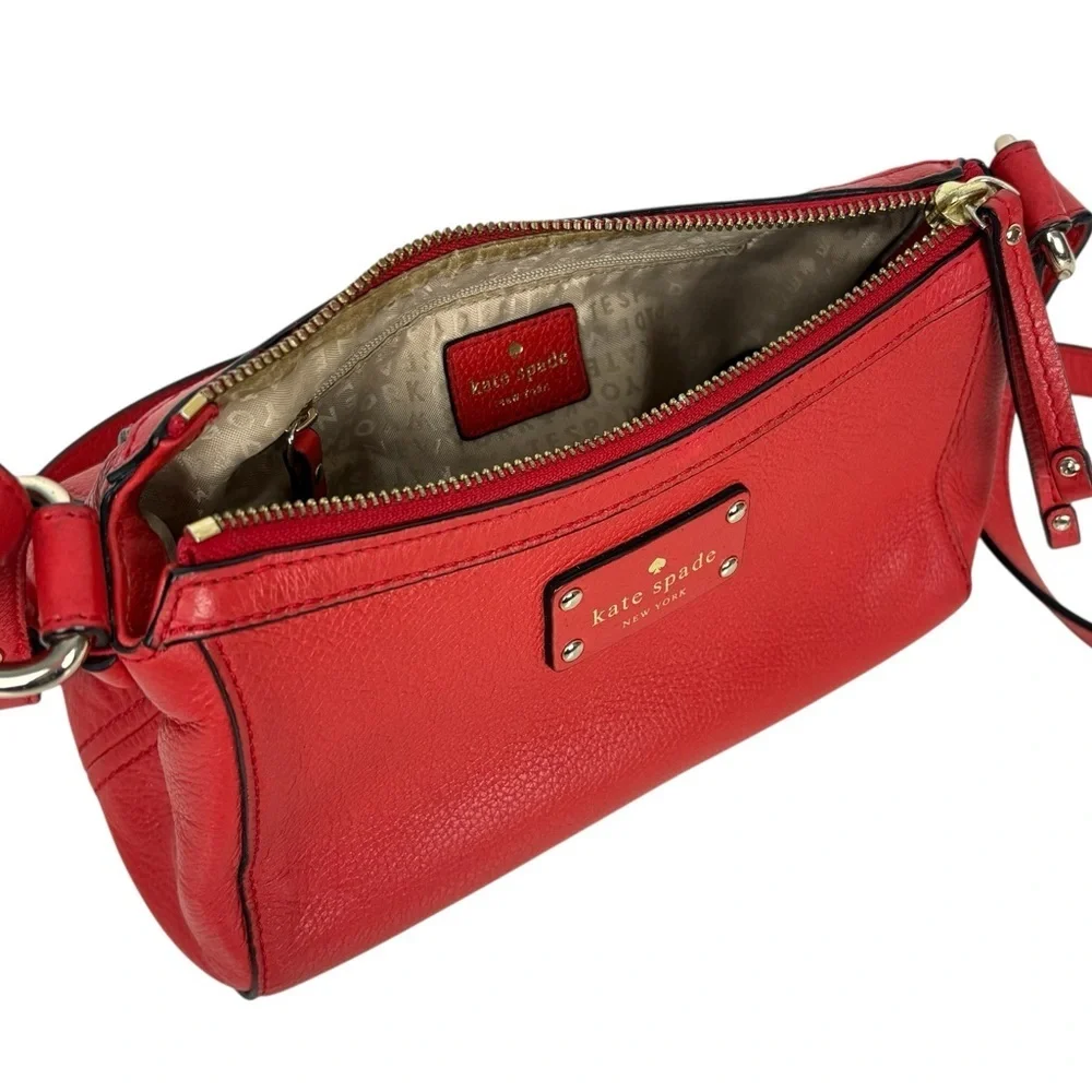 KATE SPADE Berkshire Road Gabriella Leather Crossbody/ Shoulder Bag Red - $298.